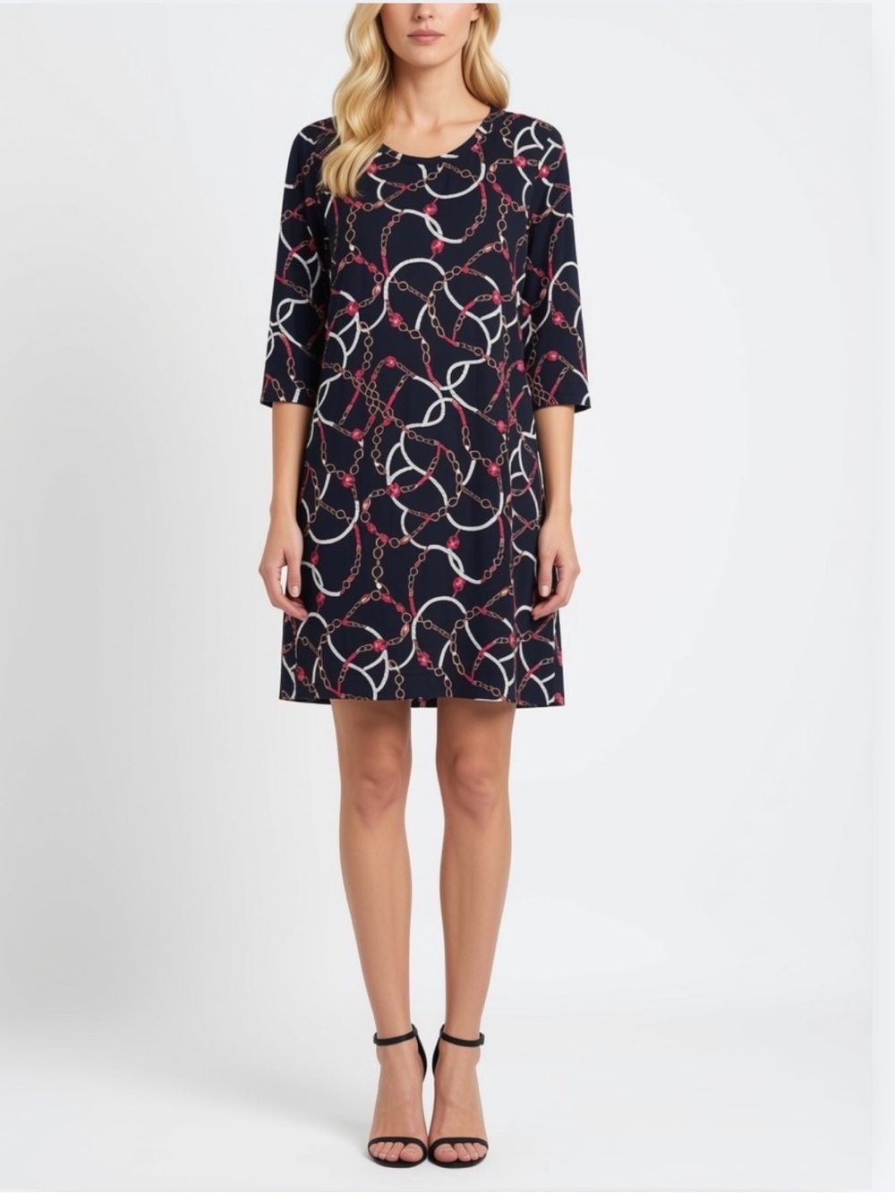 Lulu-B Black Mini Dress with Chain & Rope Motif